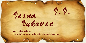 Vesna Vuković vizit kartica